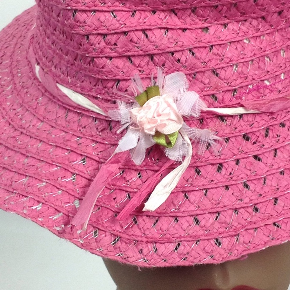 Pink straw hat - Picture 4 of 5